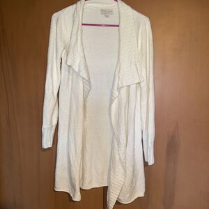 Barefoot Dreams Women's Small Cozychic Ultra Lite White Open Cardigan